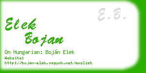 elek bojan business card